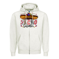 Oatmeal Heather festive sombrero and nacho art Zipper Hoodie - CowhideDigitalArt