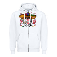 White festive sombrero and nacho art Zipper Hoodie - CowhideDigitalArt