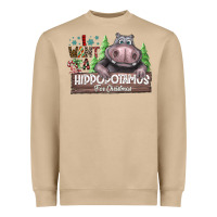 Mushroom I Want a Hippopotamus for Christmas Heavyweight Sweatshirt - CowhideDigitalArt