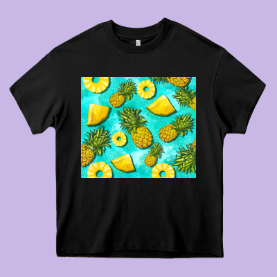 Blue Pineapple Heavy Core Tee Designed By Barkaloodesign