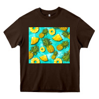 Chocolate Brown blue pineapple Heavy Core Tee - BarkalooDesign
