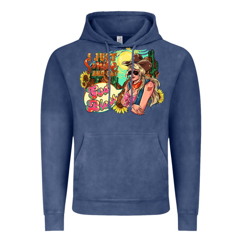 I Just Smile And Say God Bless Vintage Hoodie by HowdyJamesFarm | Teevron
