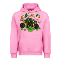 Fuchsia Pink monster truck with shamrocks Urban Hoodie - AdoDesignShop