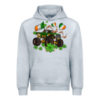 Heather Grey monster truck with shamrocks Urban Hoodie - AdoDesignShop