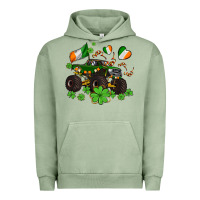 Pigment Oil Green monster truck with shamrocks Urban Hoodie - AdoDesignShop