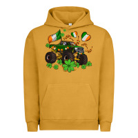 Pigment Peanut Butter monster truck with shamrocks Urban Hoodie - AdoDesignShop