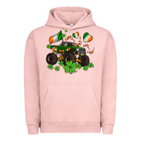 Pigment Salmon monster truck with shamrocks Urban Hoodie - AdoDesignShop