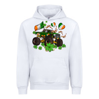 White monster truck with shamrocks Urban Hoodie - AdoDesignShop