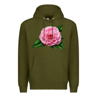 Army Green Camellia Flower Premium Hoodie - LillyAllenDesigns