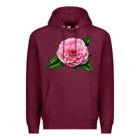 Burgundy Camellia Flower Premium Hoodie - LillyAllenDesigns
