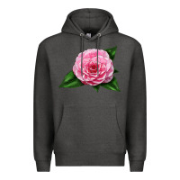 Charcoal Heather Camellia Flower Premium Hoodie - LillyAllenDesigns
