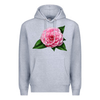 Heather Grey Camellia Flower Premium Hoodie - LillyAllenDesigns