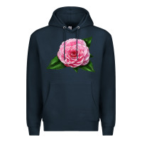 Navy Camellia Flower Premium Hoodie - LillyAllenDesigns