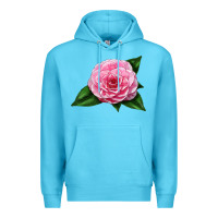 Ocean Blue Camellia Flower Premium Hoodie - LillyAllenDesigns