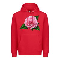Red Camellia Flower Premium Hoodie - LillyAllenDesigns