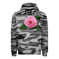 Slate Camo Camellia Flower Premium Hoodie - LillyAllenDesigns