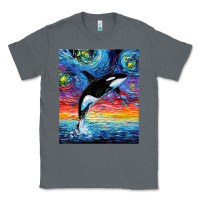 Charcoal Heather Orca Killer Whale Starry Night Colorful Ocean Art By Aja Classic Tee - trangStudio