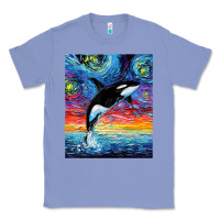 Colony Blue Orca Killer Whale Starry Night Colorful Ocean Art By Aja Classic Tee - trangStudio