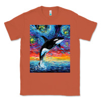 Copper Orca Killer Whale Starry Night Colorful Ocean Art By Aja Classic Tee - trangStudio