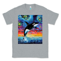 Heather Grey Orca Killer Whale Starry Night Colorful Ocean Art By Aja Classic Tee - trangStudio