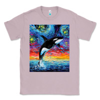 Lilac Orca Killer Whale Starry Night Colorful Ocean Art By Aja Classic Tee - trangStudio