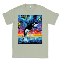 Matcha Orca Killer Whale Starry Night Colorful Ocean Art By Aja Classic Tee - trangStudio