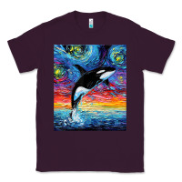 Plum Orca Killer Whale Starry Night Colorful Ocean Art By Aja Classic Tee - trangStudio