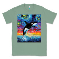 Sage Orca Killer Whale Starry Night Colorful Ocean Art By Aja Classic Tee - trangStudio