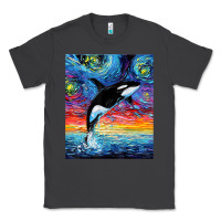 Smoke Orca Killer Whale Starry Night Colorful Ocean Art By Aja Classic Tee - trangStudio