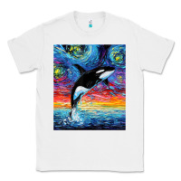 White Orca Killer Whale Starry Night Colorful Ocean Art By Aja Classic Tee - trangStudio