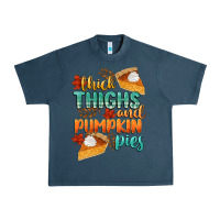 Midnight Navy thick thighs and pumpkin pies Urban Heavy Tee - CowGirlArtShop
