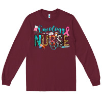 Burgundy oncology nurse Long Sleeve Tee - OliviaCreatesArt