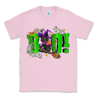 Bubblegum Pink Boo! with black cat Halloween Classic Tee - NancyCooperArtShop