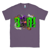 Lavender Boo! with black cat Halloween Classic Tee - NancyCooperArtShop