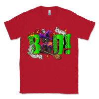Red Boo! with black cat Halloween Classic Tee - NancyCooperArtShop