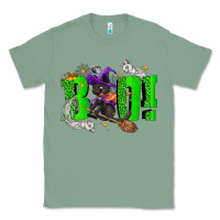 Sage Boo! with black cat Halloween Classic Tee - NancyCooperArtShop