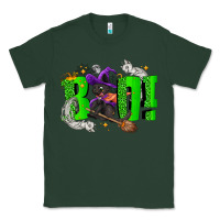 Sports Green Boo! with black cat Halloween Classic Tee - NancyCooperArtShop