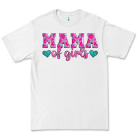 White mama of girls floral pattern turquoise heart Premium Tee - Jasminsmagicworld