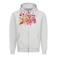 Dove Grey Not Today Cupid Zipper Hoodie - CowhideDigitalArt