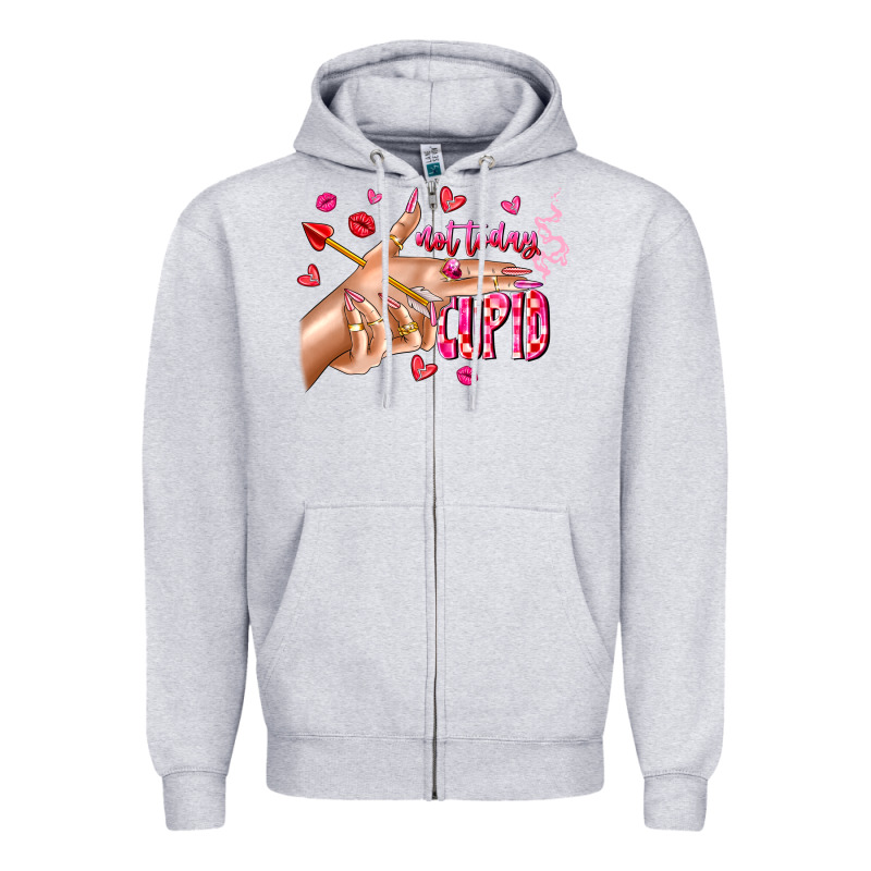 Not Today Cupid Zipper Hoodie by CowhideDigitalArt | Teevron