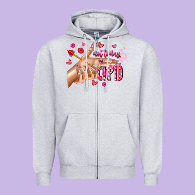 Not Today Cupid Zipper Hoodie Designed By Cowhidedigitalart