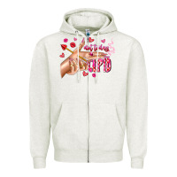 Oatmeal Heather Not Today Cupid Zipper Hoodie - CowhideDigitalArt