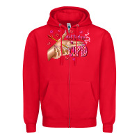 Red Not Today Cupid Zipper Hoodie - CowhideDigitalArt