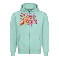 Seafoam Not Today Cupid Zipper Hoodie - CowhideDigitalArt