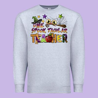 One Spook Tacular Teacher Premium Sweatshirt Designed By Barkaloodesign