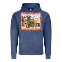 Vintage Denim Easter Day with farm animals tumbler Vintage Hoodie - HowdyJamesFarm