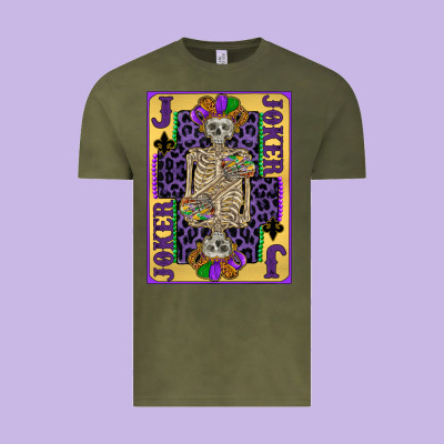 Joker Mardi Gras Skeleton Vintage Tee Designed By Cowgirlartshop