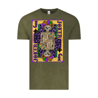 Vintage Olive joker mardi gras skeleton Vintage Tee - CowGirlArtShop