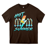 Chocolate Brown hot mom summer Heavy Core Tee - BarkalooDesign