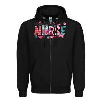 Black Nurse Valentine Zipper Hoodie - CowhideDigitalArt